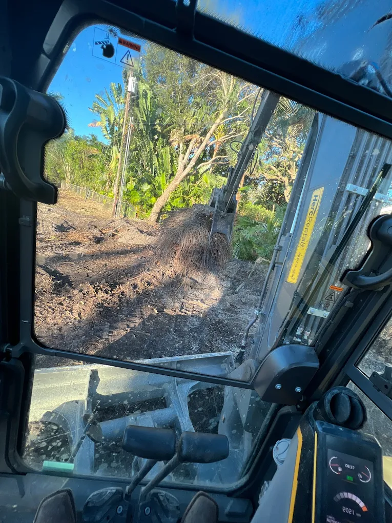 Skid steer land clearing work